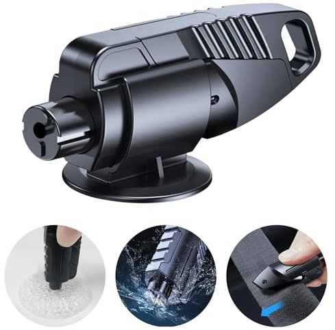 Window Breaker Seatbelt Cutter Hammerdex Emergency Car Escape Survival Stuff Tool Tools Gadgets Safety Kit, Black