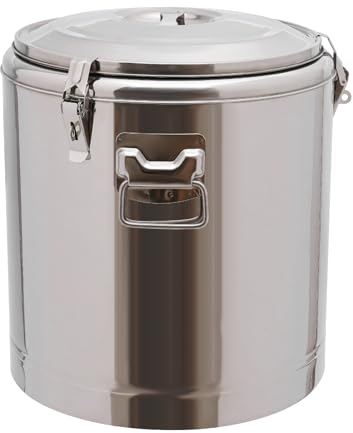 Olla de acero inoxidable con tapa de 40 l, olla de acero inoxidable para inducción, calentador de alimentos aislado para fiestas, picnics, cafés, acero inoxidable 201