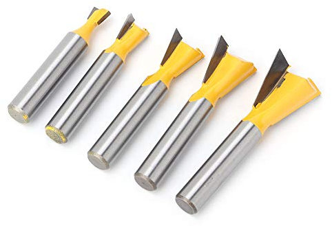 Dovetail Router Bit, Dovetail Jig Woodworking Dovetail Router Bit Dovetail End Milling Cutter Bit 5 Pcs for Wood Process