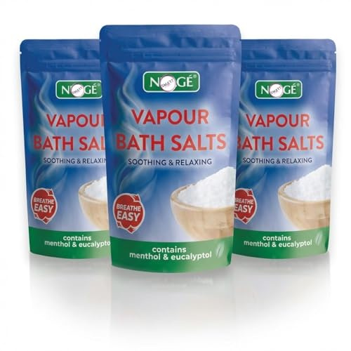 Vapour Bath Salts 450g Pack of 3 - Total of 1.35kg of Breathe Easy Relaxing Bath Salts Muscle Soak or Cold Relief with Menthol & Eucalyptus Bundled by Smart Cutie