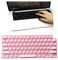 KUAUTD Keyboard Film for Nail Art, Full-Size, Silicone Raised Keyboard Protective Cover for Long Nails, Pink