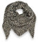 Ziona Musselin Schal damen leo Made Italy 195 x 72 cm Herbst Winter Dreieckstuch Baumwolle Halstuch (Beige-Schwarz)