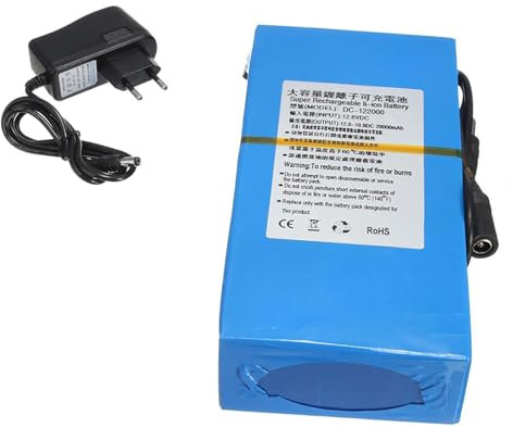 HJGHY Batteria agli ioni di Litio Ricaricabile DC 12V 20000mAh Batteria al Litio per Barra Luminosa a LED/robotica/Batteria per Fotocamera/Batteria per lampioni
