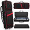 61 Key Keyboard Case with Wheels and Adjustable Backpack Straps, Padded Rolling Piano Case Keyboard Gig Bag with Dust Cover