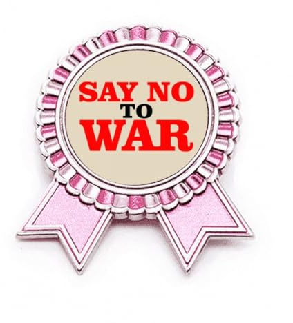 Say No to War World Love Peace World Badge Brosche Pin Pink Winner Award Medal, M, Metall