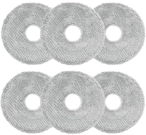 Lot de 6 chiffons de nettoyage en microfibre pour robot aspirateur Dreame L10s Ultra Gen 2/L10s Pro Ultra Heat/X40/X50 Ultra Complete, Mova E30 Ultra/Mova P50 Pro Ultra, L10s/L40/X30 Ultra, Xiaomi X10