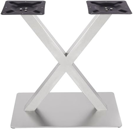 RjcdOPL Pied de Table en Métal, Forme en X Stable, Capacité de Charge 200 kg, Style Industriel, L70 x P40 x H72 cm, Idéal pour Salon, Bureau, Hôtels, Bars
