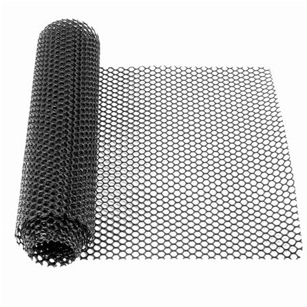 Maschendrahtzaun aus Kunststoff, schwarzes Sicherheitszaun-Balkonschutznetz, 100 x 9 m, Geflügelzaunrolle für Gartenhühner und Kaninchen, Baubarriere