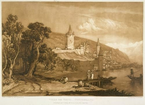 YIMACBJXX Bekannt Leinwand Drucken Poster Wandbilder die Stadt Thun aus dem Buch der Studien“, gestochen von Hodgetts von Mallord William Turner Modern Poster für Wohnzimmerdekoration 60x90cm