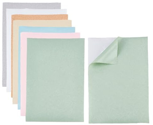 GOMAKERER 14 Sheets Dollhouse Wallpaper, 7 Colors Self Adhesive Textured Stickers Waterproof Floorboard Sticker Miniature Dollhouse Accessories for Model and DIY Decor