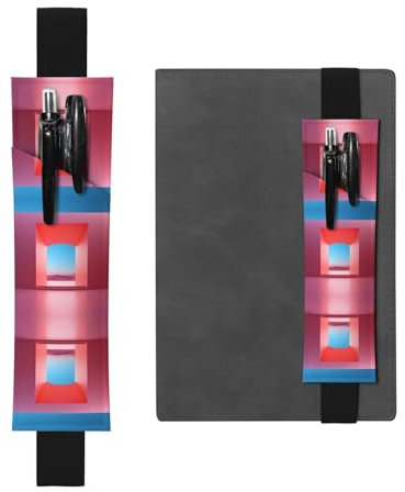 Porte-stylo en cuir noir WZYWHJ couleur unie imprimé de porte – Bande élastique en cuir PVC de qualité supérieure pour cahiers, journaux et planificateurs