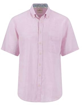 FYNCH-HATTON Kurzarm Hemd aus Leinen-Baumwoll-Mix mit Brusttasche Light Peony / 3XL