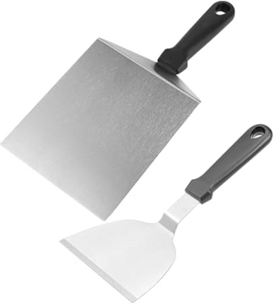 iplusmile 2pièces Spatules pour Plaque de Cuisson Pelle à Barbecue Retourne-crêpes Spatule à Hamburger Raclette Ustensiles de Cuisine