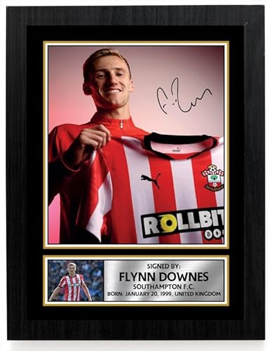 FoxyPrinting Flynn Downes Southampton F.C. Poster Print – Signed Autograph Style Football Wall Art – Framed or Unframed – Gift for Fans, A4 Poster Print (297x210mm)