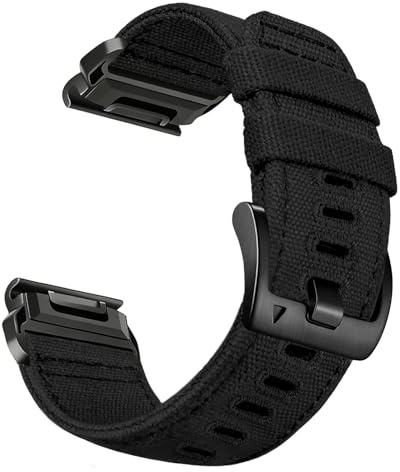 Gugobit Armband Kompatibel mit Garmin Fenix 8/E 47mm/Fenix 6 Pro/6/7/7 Pro | 22mm Quick Fit Nylon Canvas Sport Armband für Fenix 5/5 Plus/Instinct 2 3 E 45mm/Epix Pro 47mm/Forerunner 970/965/955/945/745
