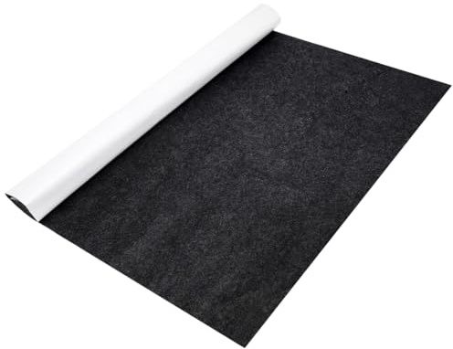 LOMUG Selbstklebender Filz 100 x 150 cm, Klebefilz 1 mm Schwarz, Filzstoff zum Zuschneiden für Möbelschutz, DIY, Basteln, Schubladen, Stühle und Boxen