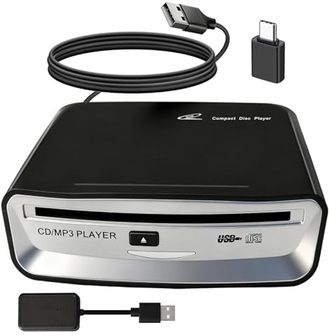 Auto-CD-Player mit Bluetooth-Fallback-Modus – Universeller In-Dash-Disc-Player für Fahrzeuge, Dual-Konnektivitätslösung für nicht erkannte USB-Systeme, 5 V Gleichstrom, CD/USB 2.0-Wiedergabe