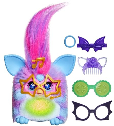 Furby Vibes Blue Razz interaktives elektronisches Plüschspielzeug für Mädchen & Jungen ab 6