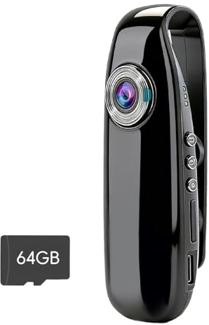 Introti Videocamera per esterni con visione notturna a infrarossi, impermeabile, piccola videocamera digitale portatile per casa/esterno