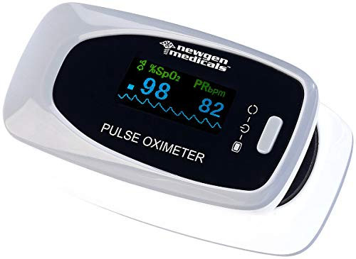 newgen medicals Fingerpulsoximeter: Medizinischer Finger-Pulsoximeter m. LCD-Farbdisplay, hohe Genauigkeit (Sauerstoffmesser, Finger Sauerstoffmessgerät, Sauerstoffmessung am)