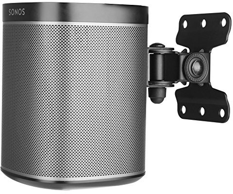 Allcam WSP1B Compatible Sonos play1 & 3 wall mount bracket for Sonos Play One/Three speaker w/tilt and swivel in Black