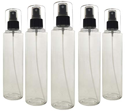 PET Flaschen 5x Sprühflasche Zerstäuber 250ml Flasche für Desinfektionsmittel BPA- frei mit Kappe Plastikflaschen Ölflasche Essigflasche