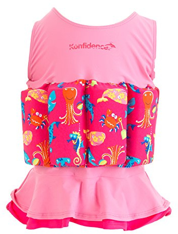 Konfidence Badeanzug Float Suit mit Integriertem Auftrieb Mia für Optimale Armfreiheit 1-2 Jahre