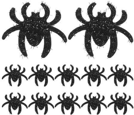 Amosfun 12pcs Halloween Spider Embroidery Patch Sew-On 6.5cm | Non-Woven Spider Applique Patches, Easy to Apply, for Clothes, Bags and Accessories, 12-Piece Halloween Craft Set