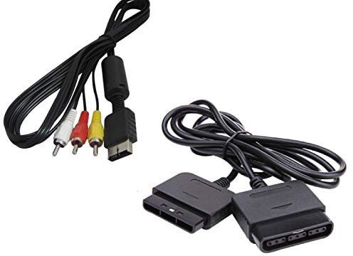 DARLINGTON & Sohns Kit de câbles pour Playstation 2, PS1, PS2, câble TV et rallonge pour manette de jeu