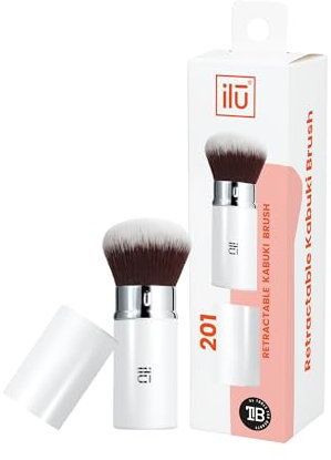 Tb Tools For Beauty - Pincel Kabuki Retráctil Portátil Para Maquillaje Acabado Suave Polvos Sueltos Rubor Base Mineral Cepillo Sintético Vegano Compacto y Duradero Para Viaje