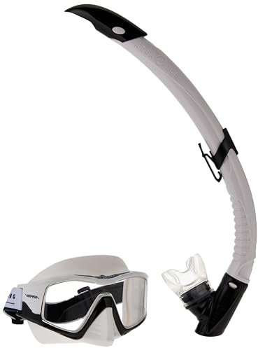 Aqua Lung Sport Versa Set mit Maske und Schnorchel, weiß & schwarz/klare Linse, L