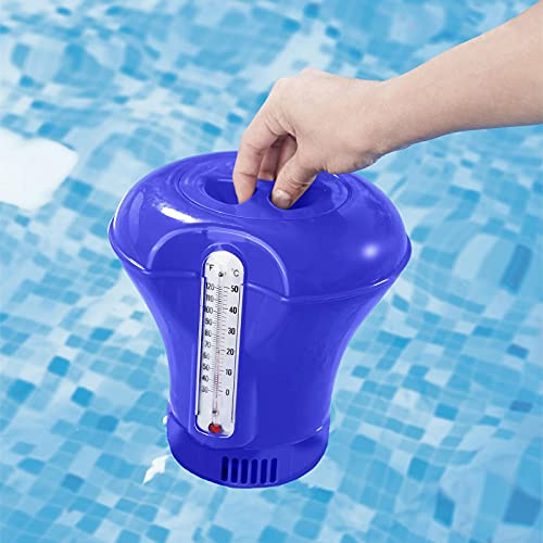 RAMROXX Pool Dosierschwimmer mit Thermometer 200g Chlordosierer Pool Swimmingpool