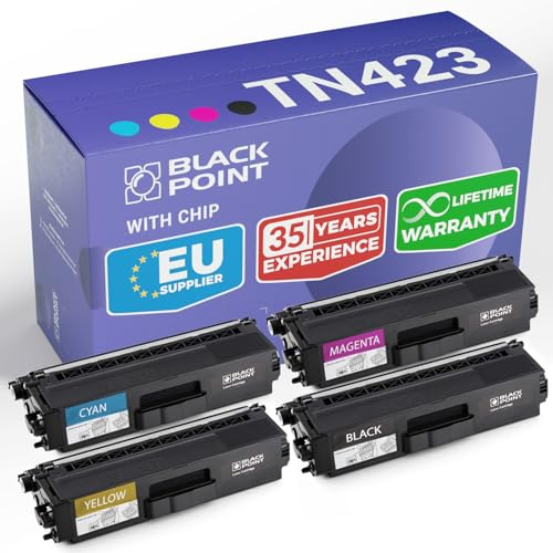 BLACK POINT Premium-Toner 4er Set Kompatibel zu TN423 TN421 TN-423BK TN-423C TN-423M TN-423Y TN-421BK TN423BK für Brother MFC-L8690CDW MFC-L8900CDW DCP-L8410CDW HL-L8260CDW HL-L8360CDW DCP-L8410CDN