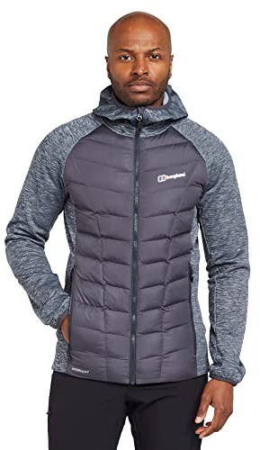 Berghaus Men's Kamloops Hybrid Jacket with Fixed Stretch Bound Hood & 2 Zipped Pockets, Warm & Breathable Brushed Back Fleece Inner, Walking, Hiking, Camping & Outdoor Recreation Clothing