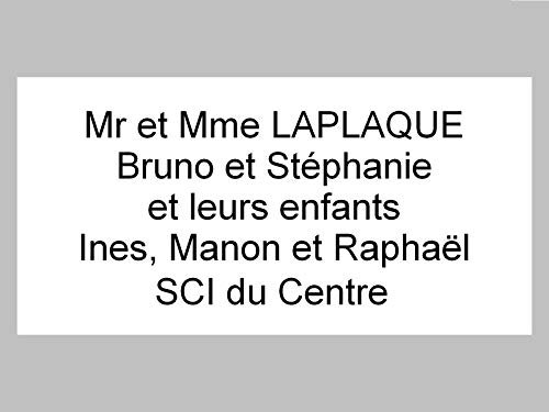plaque ou etiquette boite aux lettres 5 lignes - blanche 100x50mm