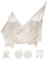 ROOITY Indoor Hammock with Macrame Fringe for 2 Persons,Double Boho Hammocks with Tassels,Portable Cotton Rope Hamaca Swing with Travel Bag for Outside,Porch,Garden,Patio,Backyard,Up to 500lbs White