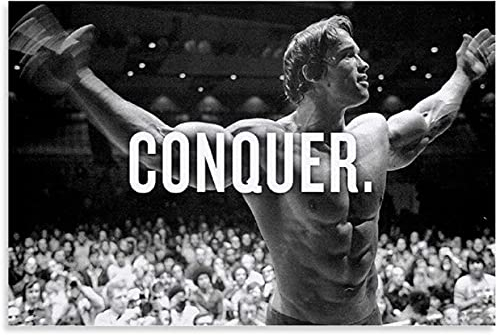 ZRRTTG Leinwand Druck Poster Arnold Schwarzenegger Motiv al Conquer für Office Decor Wandkunst Kunstwerk Malerei Kunstdrucke Bild 23.6x35.4(60x90cm) Kein Rahmen