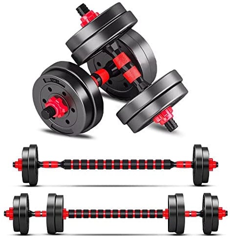BCBIG manubri-palestra-regolabili-set 2 in 1 pesi-bilanciere 10kg(5kg*2)