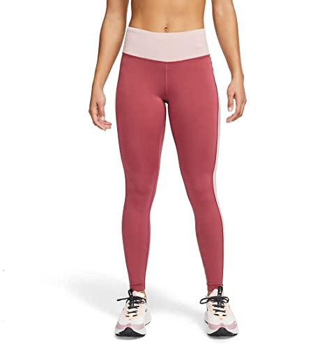 Nike Damen Df Fast Leggings, Cedar/Pink Oxford/Reflective S, S