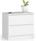 AKORD Kommode K60 mit 2 Schubladen | für das Wohnzimmer Schlafzimmer Schrank Büro Arbeitszimmer | Modernes Funktionales Design | B60 x H55 x T40 cm, Gewicht 20kg | Weiß