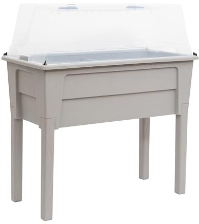 Toomax fioriera niagara, miniserra coperta, colore grigio tortora, resistente ai raggi UV, dimensioni cm 78x37,7x81