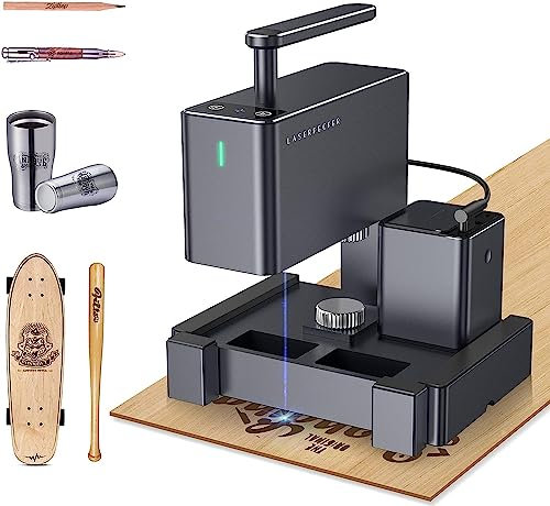 LaserPecker 2 Laser Graveur Machine de Gravure Laser 60W Portable App Control Découpeur Laser Machine a Graver Laser Engraver pour Bois Papier Verre, avec Rouleau Rotatif, Powerbank