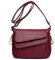 SULCET Damen Schultertasche Multi Taschen Crossbody Geldbörse Leder Flapover Messenger Satchel Designer Reise Arbeit Handtasche, Rot/Ausflug, einfarbig (Getaway Solids), Small