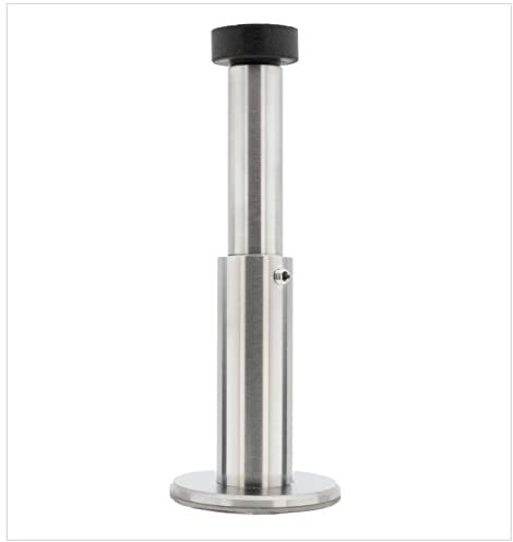 Verstellbarer Wandpuffer von 88 bis 128 mm | Dual-Installation, Klebebasis oder Schraube | Edelstahl, Schwarzes Natursilikon und 3M Kleber | Schützt Türen, Möbel und Wände|EVI Herrajes
