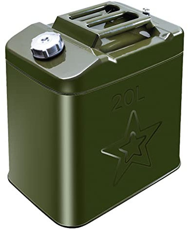 ZWLI Bidón de Gasolina bidón metálico 20-40 litros Garrafa Gasolina Verde Oliva, bidón de Repuesto con Pico Flexible para Recipientes para Gasolina y diésel Aceite,con aprobación de la Onu