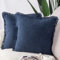 Madizz 2er Set Kissenbezügen aus Wildleder mit Fransenquasten Weiche dekorative Kissenbezüge für Sofa Schlafzimmer Kissenhülle Dunkelblau 40x40 cm Quadrat