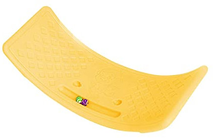 Baoblaze Curved Balance Board Wobble Balance Board Kids Balance Popping Board Workout Balance Board Toddler Seesaw Rocker Core Strength Yoga Equipment for Boys Girls, yellow