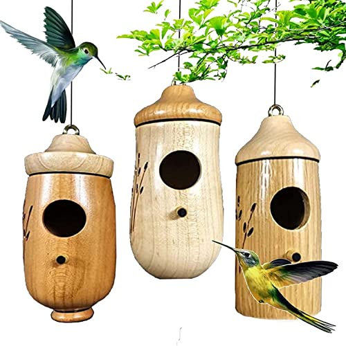 Echwave Vogelhaus aus für draußen, 3 Stück Vogelschaukel Vogelnest für