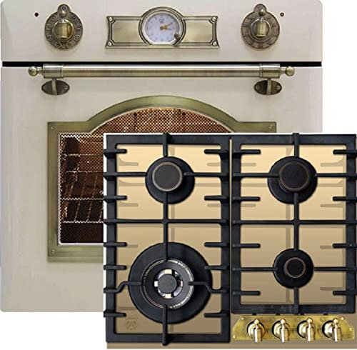 Ensemble de cuisine à gaz Kaiser Empire ivoire/four à gaz encastrable EG 6345 ElfEm+KCG 6335 ElfEm Turbo, four électrique, 79 l, four encastré+plaque de cuisson à gaz vitrocéramique 60 cm