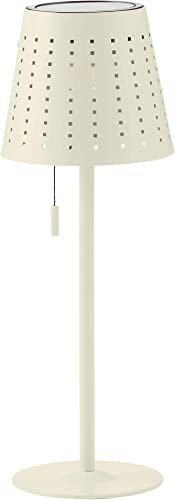 Northpoint LED Outdoor Tischleuchte wiederaufladbar 2200mAh Akku Metall Solar Panel Wasserfest dimmbar 3 Stufen (Elfenbein Beige)